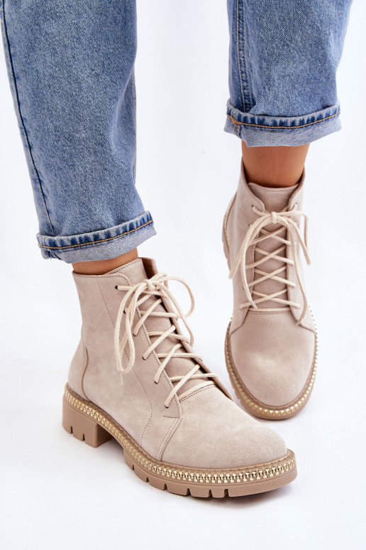 Stivali con tacchi larghi LeAski Shoes 3285 colore avorio Stivali con tacchi larghi LeAski Shoes 3285 colore avorio