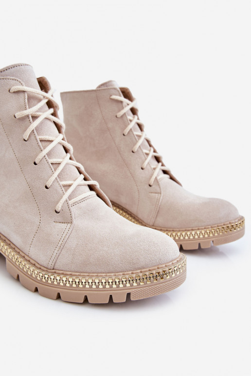 Stivali con tacchi larghi LeAski Shoes 3285 colore avorio Stivali con tacchi larghi LeAski Shoes 3285 colore avorio