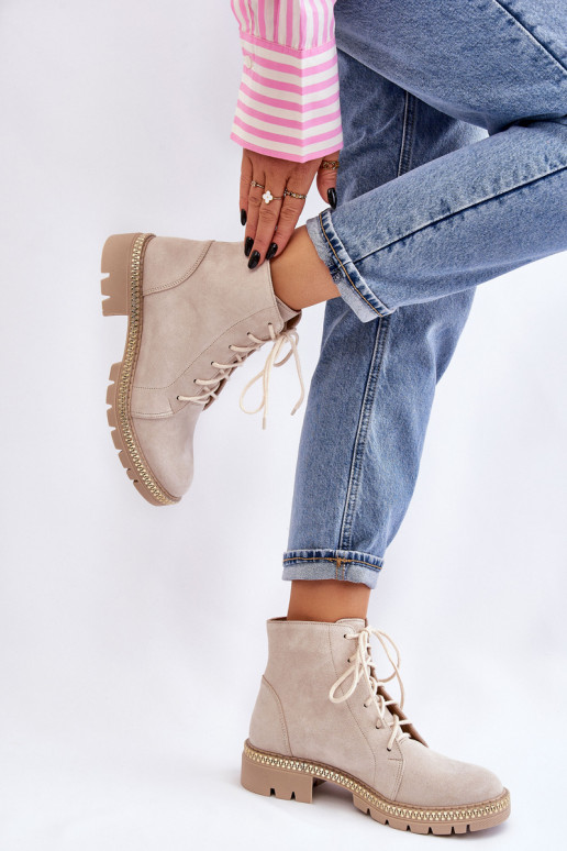 Stivali con tacchi larghi LeAski Shoes 3285 colore avorio Stivali con tacchi larghi LeAski Shoes 3285 colore avorio