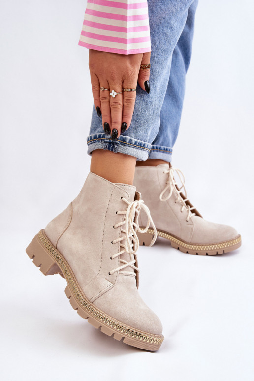 Stivali con tacchi larghi LeAski Shoes 3285 colore avorio Stivali con tacchi larghi LeAski Shoes 3285 colore avorio