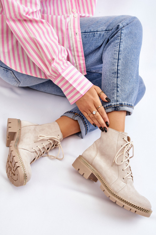 Stivali con tacchi larghi LeAski Shoes 3285 colore avorio Stivali con tacchi larghi LeAski Shoes 3285 colore avorio