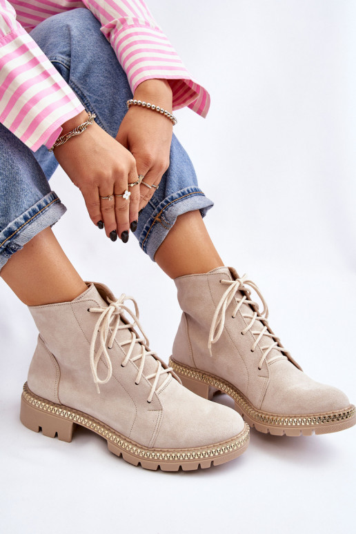 Stivali con tacchi larghi LeAski Shoes 3285 colore avorio Stivali con tacchi larghi LeAski Shoes 3285 colore avorio