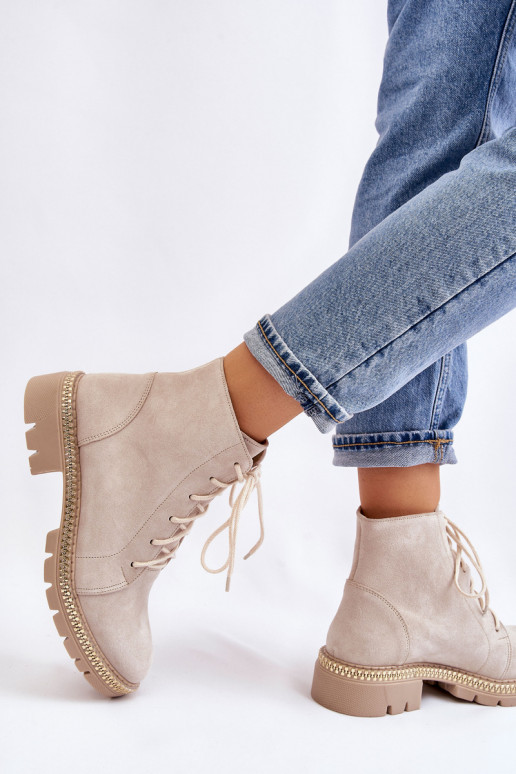 Stivali con tacchi larghi LeAski Shoes 3285 colore avorio Stivali con tacchi larghi LeAski Shoes 3285 colore avorio