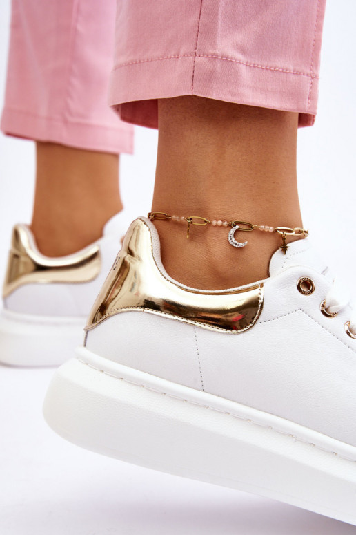 Femminile scarpe da ginnastica GOE LL2N4011 Bianco-colore dorato Femminile scarpe da ginnastica GOE LL2N4011 Bianco-colore dorato