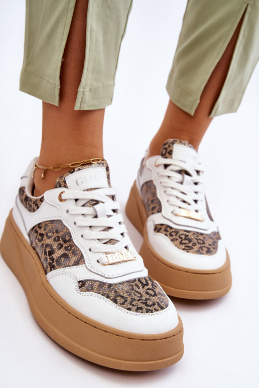 Femminile Scarpe da ginnastica comode GOE LL2N4052 Bianco-beige Femminile Scarpe da ginnastica comode GOE LL2N4052 Bianco-beige