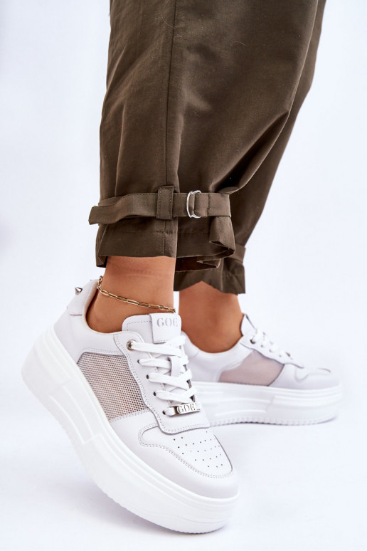 Femminile Elegantello classico scarpe da ginnastica GOE LL2N4060 Colore bianco Femminile Elegantello classico scarpe da ginnastica GOE LL2N4060 Colore bianco