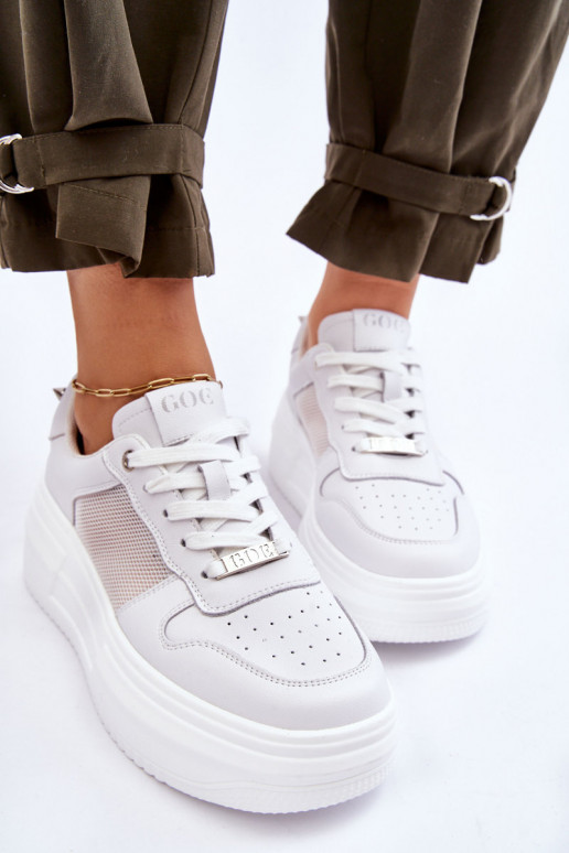 Femminile Elegantello classico scarpe da ginnastica GOE LL2N4060 Colore bianco Femminile Elegantello classico scarpe da ginnastica GOE LL2N4060 Colore bianco