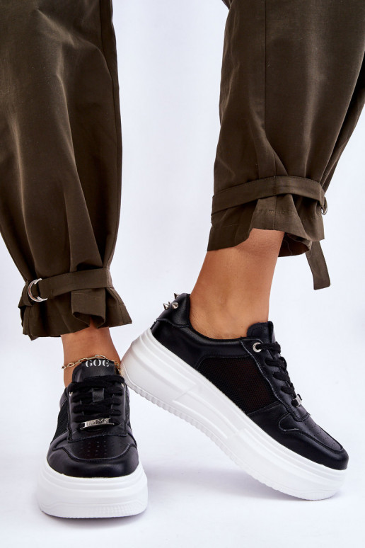 Femminile Elegantello classico scarpe da ginnastica GOE LL2N4061 colore nero Femminile Elegantello classico scarpe da ginnastica GOE LL2N4061 colore nero