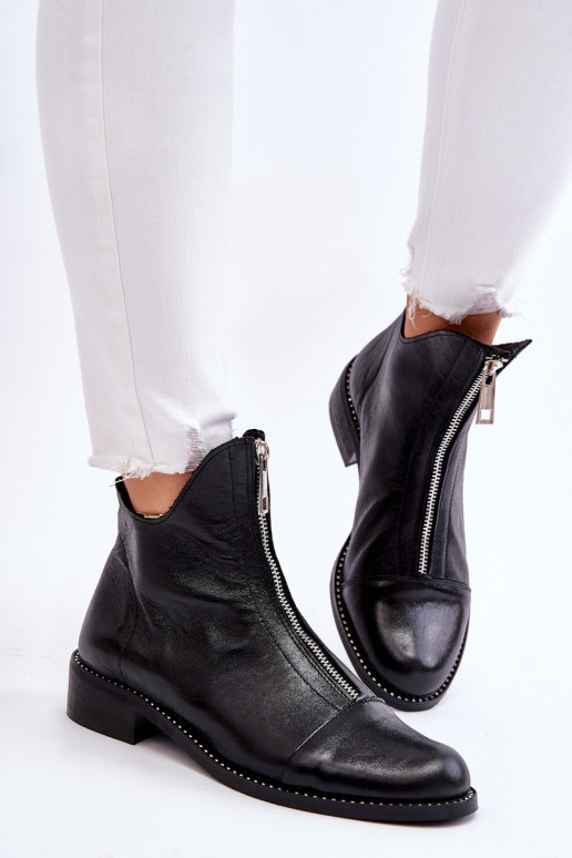 Pelle Stivali con cerniere Nicole 2785/037 colore nero Pelle Stivali con cerniere Nicole 2785/037 colore nero