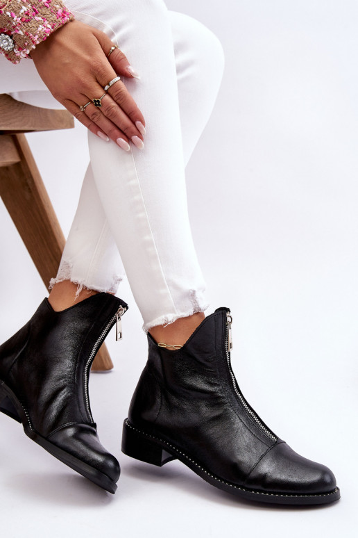 Pelle Stivali con cerniere Nicole 2785/037 colore nero Pelle Stivali con cerniere Nicole 2785/037 colore nero