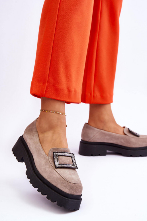 Conveniente Mocassini in pelle scamosciata beige Agathe Conveniente Mocassini in pelle scamosciata beige Agathe