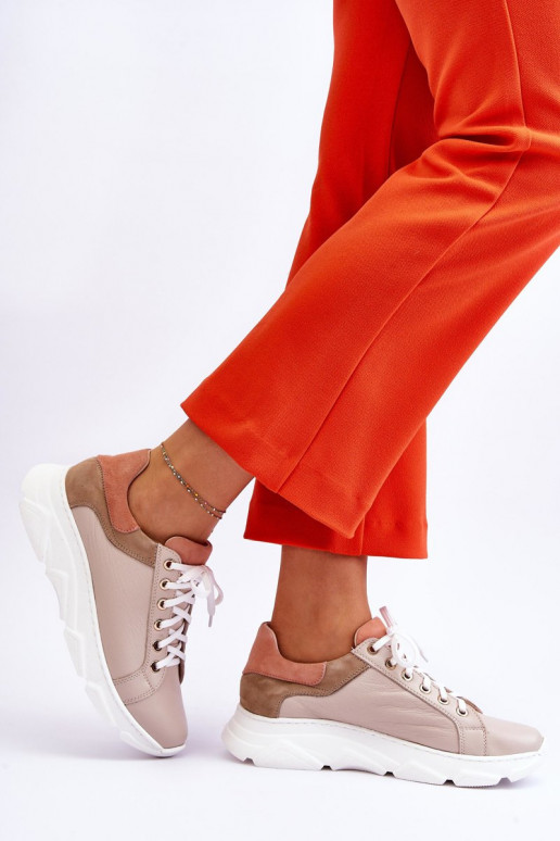 Conveniente Pelle scarpe da ginnastica con una piattaforma beige Alisane Conveniente Pelle scarpe da ginnastica con una piattaforma beige Alisane