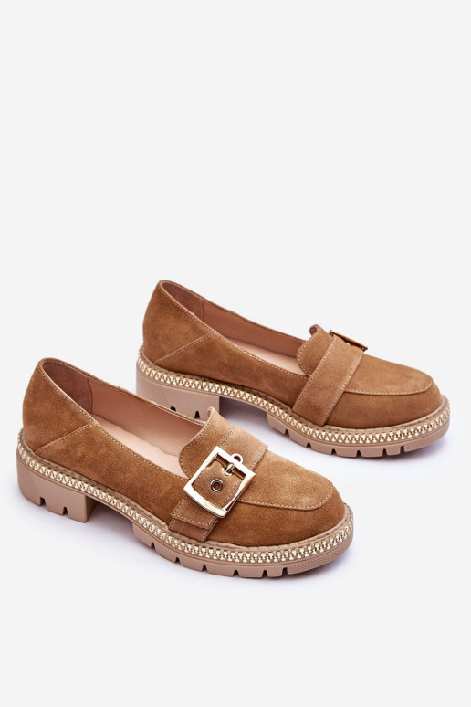 Alla moda Mocassini in pelle scamosciata beige Eloisa Alla moda Mocassini in pelle scamosciata beige Eloisa