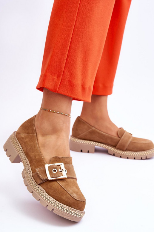 Alla moda Mocassini in pelle scamosciata beige Eloisa Alla moda Mocassini in pelle scamosciata beige Eloisa