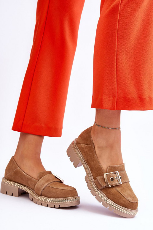 Alla moda Mocassini in pelle scamosciata beige Eloisa Alla moda Mocassini in pelle scamosciata beige Eloisa