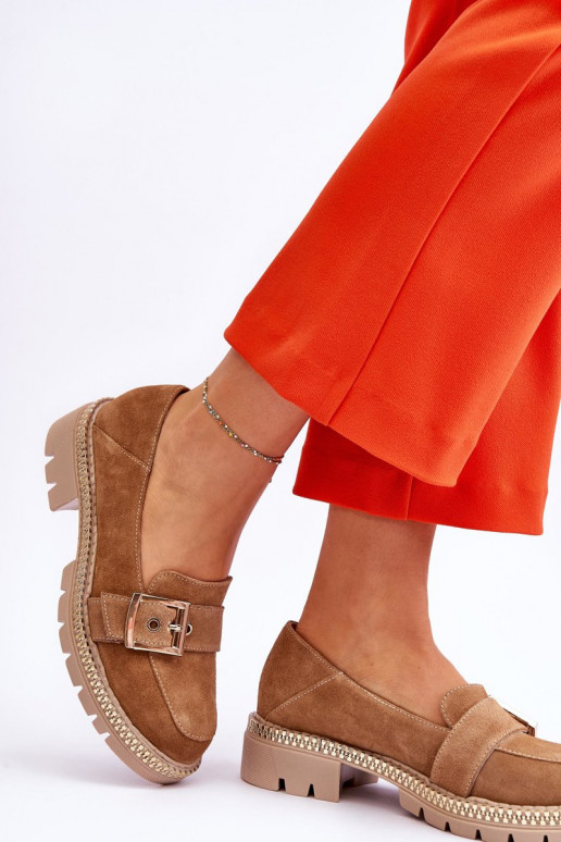 Alla moda Mocassini in pelle scamosciata beige Eloisa Alla moda Mocassini in pelle scamosciata beige Eloisa