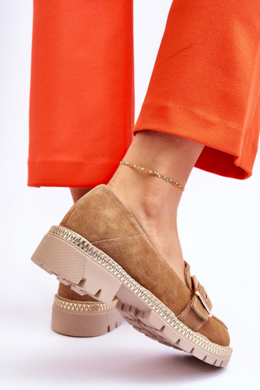 Alla moda Mocassini in pelle scamosciata beige Eloisa Alla moda Mocassini in pelle scamosciata beige Eloisa