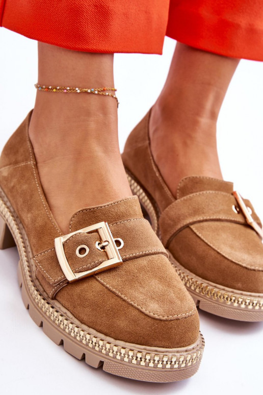 Alla moda Mocassini in pelle scamosciata beige Eloisa Alla moda Mocassini in pelle scamosciata beige Eloisa