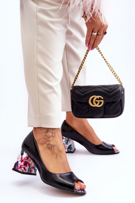 Pelle Scarpe con tacchi decorati LeAski Shoes 2608/K colore nero