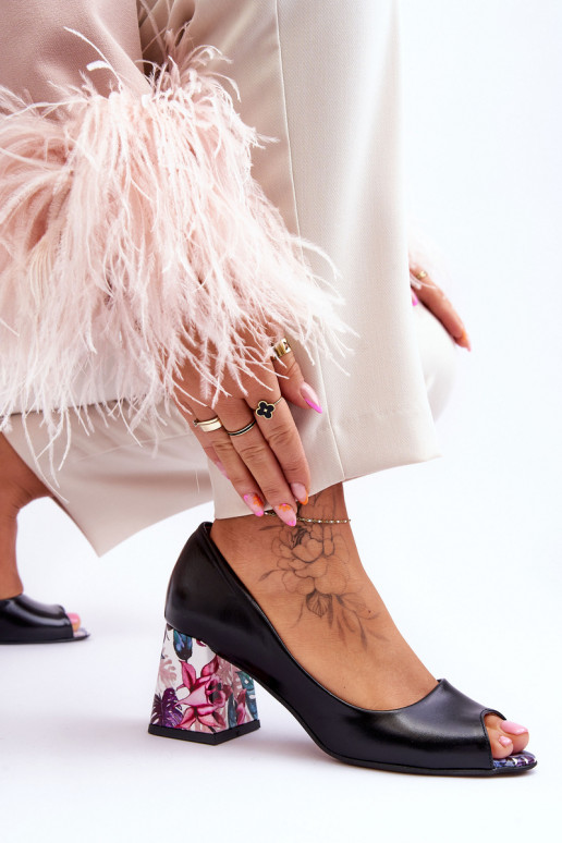 Pelle Scarpe con tacchi decorati LeAski Shoes 2608/K colore nero