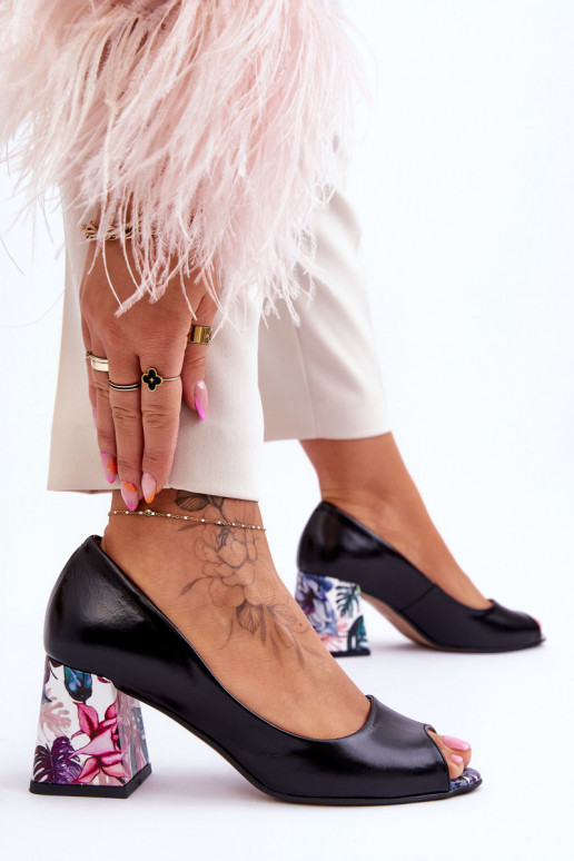 Pelle Scarpe con tacchi decorati LeAski Shoes 2608/K colore nero