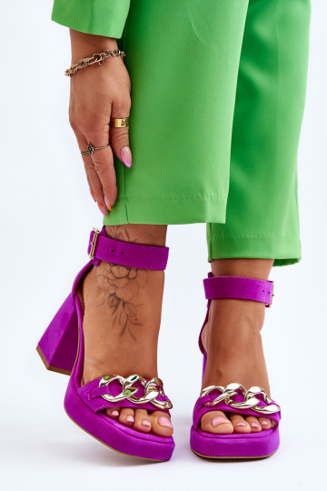 Femminile Sandali in camoscio Su tacchi enormi LeAski Shoes 3207 colore rosa