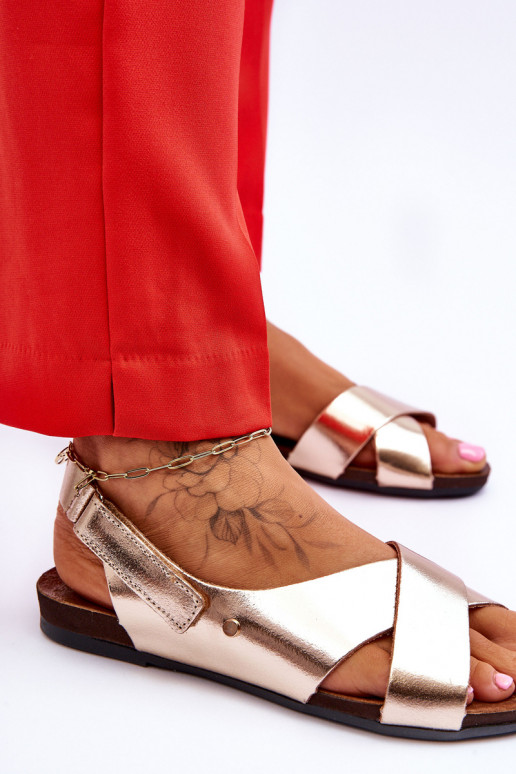 Zazoo 40141 Sandali da donna con chiusure adesive colore dorato Zazoo 40141 Sandali da donna con chiusure adesive colore dorato