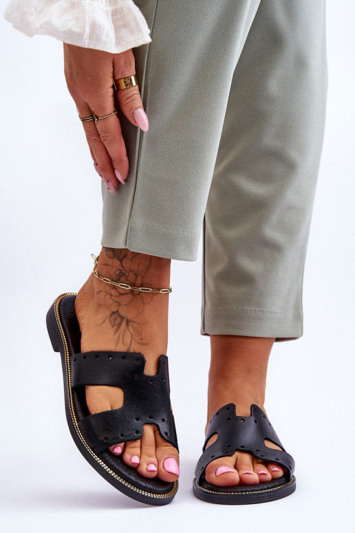 Zazoo 40326 Femminile Pantofole Con ritagli decorativi colore nero Zazoo 40326 Femminile Pantofole Con ritagli decorativi colore nero