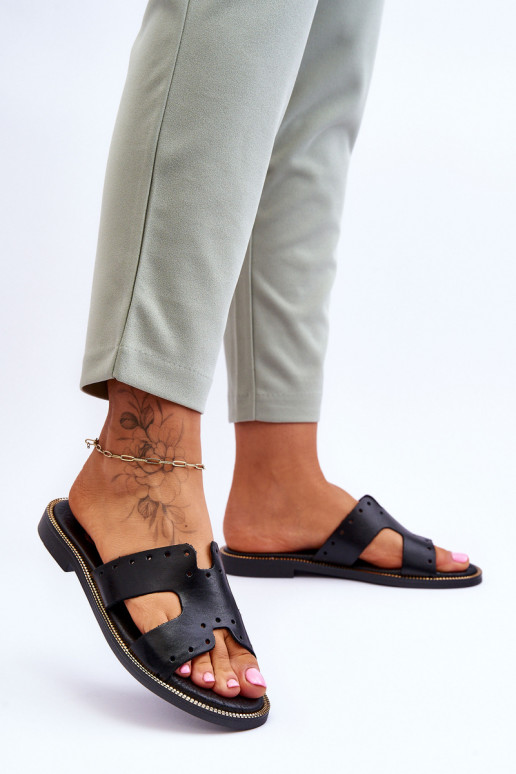 Zazoo 40326 Femminile Pantofole Con ritagli decorativi colore nero Zazoo 40326 Femminile Pantofole Con ritagli decorativi colore nero