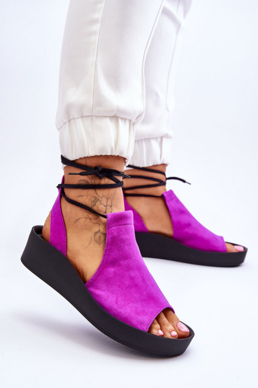 Zazoo 2743 Sandali con plateau in camoscio colore rosa Zazoo 2743 Sandali con plateau in camoscio colore rosa