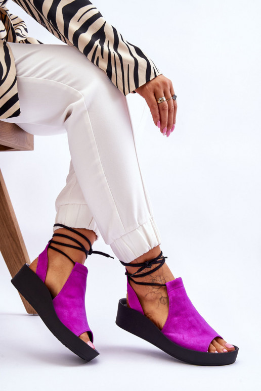 Zazoo 2743 Sandali con plateau in camoscio colore rosa Zazoo 2743 Sandali con plateau in camoscio colore rosa