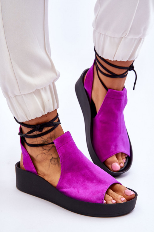 Zazoo 2743 Sandali con plateau in camoscio colore rosa Zazoo 2743 Sandali con plateau in camoscio colore rosa