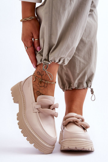 Pelle Mocassini scarpe Big Star LL274581 beige