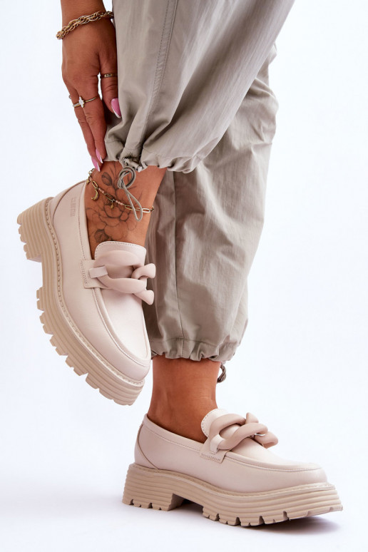 Pelle Mocassini scarpe Big Star LL274581 beige Pelle Mocassini scarpe Big Star LL274581 beige