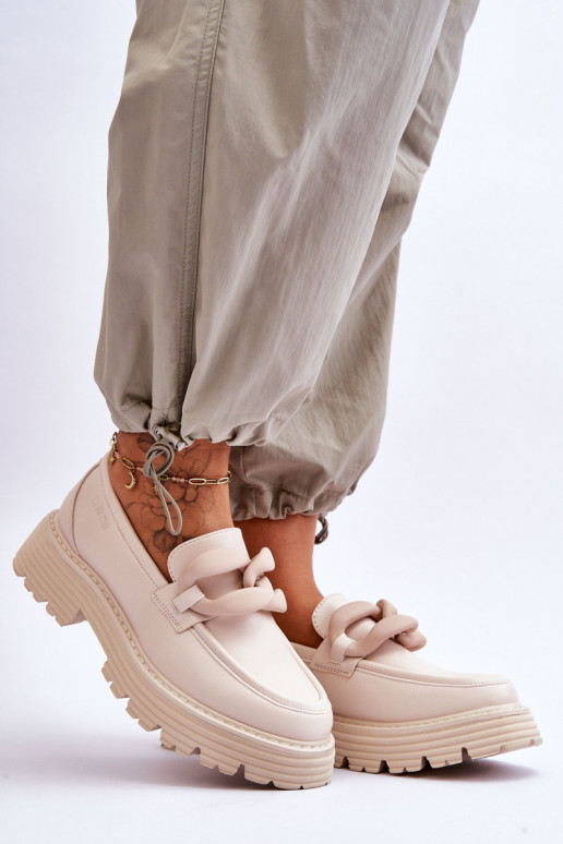 Pelle Mocassini scarpe Big Star LL274581 beige Pelle Mocassini scarpe Big Star LL274581 beige