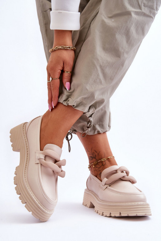 Pelle Mocassini scarpe Big Star LL274581 beige Pelle Mocassini scarpe Big Star LL274581 beige