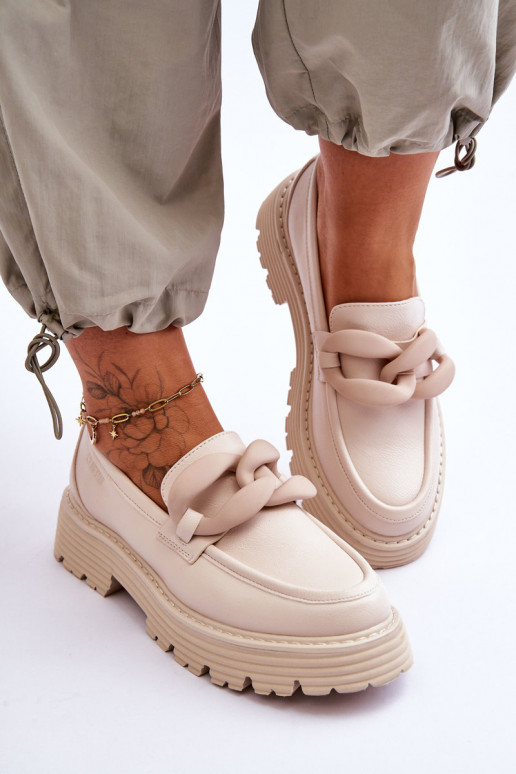 Pelle Mocassini scarpe Big Star LL274581 beige Pelle Mocassini scarpe Big Star LL274581 beige