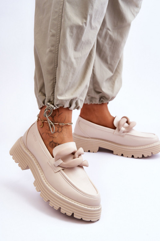 Pelle Mocassini scarpe Big Star LL274581 beige Pelle Mocassini scarpe Big Star LL274581 beige