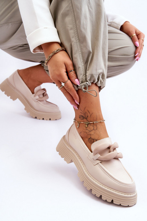 Pelle Mocassini scarpe Big Star LL274581 beige Pelle Mocassini scarpe Big Star LL274581 beige