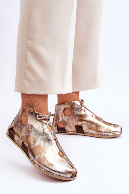 Pelle Stivali Deveciejka 03426-42 colore dorato  Pelle Stivali Deveciejka 03426-42 colore dorato