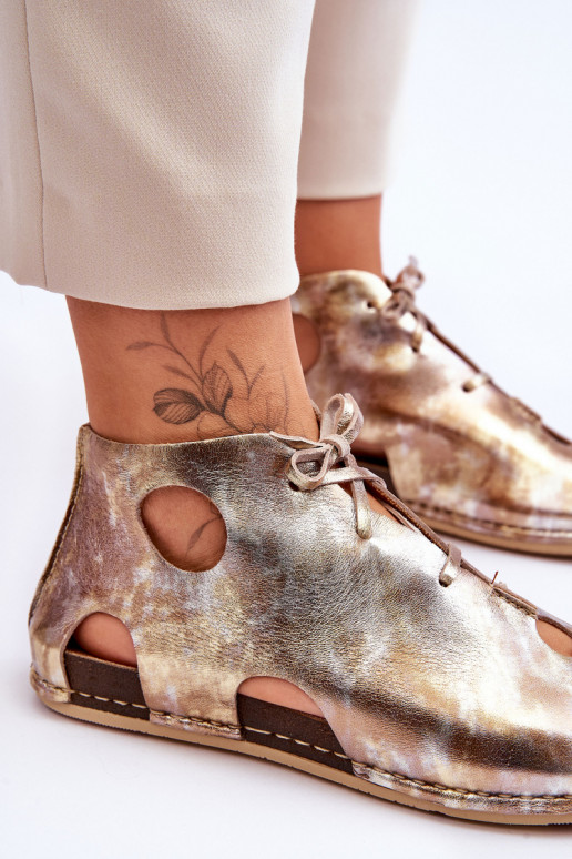 Pelle Stivali Deveciejka 03426-42 colore dorato  Pelle Stivali Deveciejka 03426-42 colore dorato