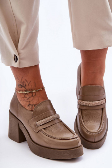 Pelle scarpe con i tacchi con ornamenti beige Lemar Gelanor 2