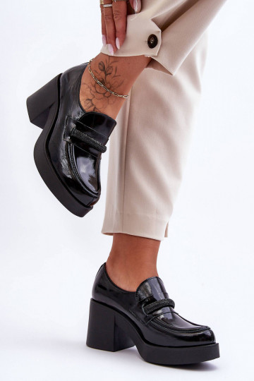 Scarpe in pelle con tacco e ornamenti nere color nero Lemar Gelanor 2