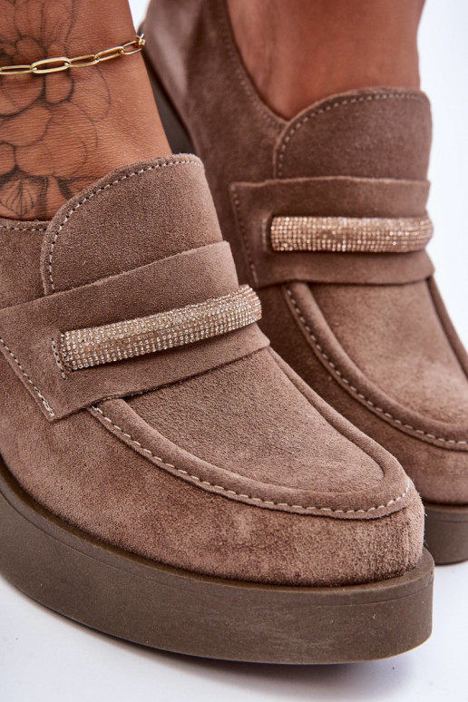 dalla pelle scamosciata scarpe con i tacchi con ornamenti beige Lemar Gelanor