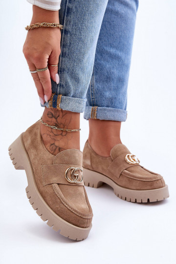 Scarpe scamosciate da donna con ornamenti color sabbia Rosefalls