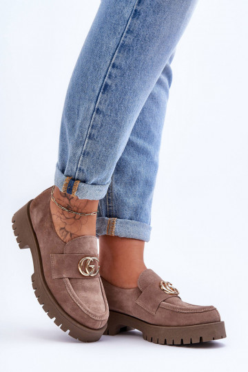 Femminile scarpe dalla pelle scamosciata con ornamenti beige Rosefalls