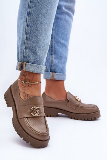 Scarpe in pelle naturale con ornamenti beige Rosefalls 2