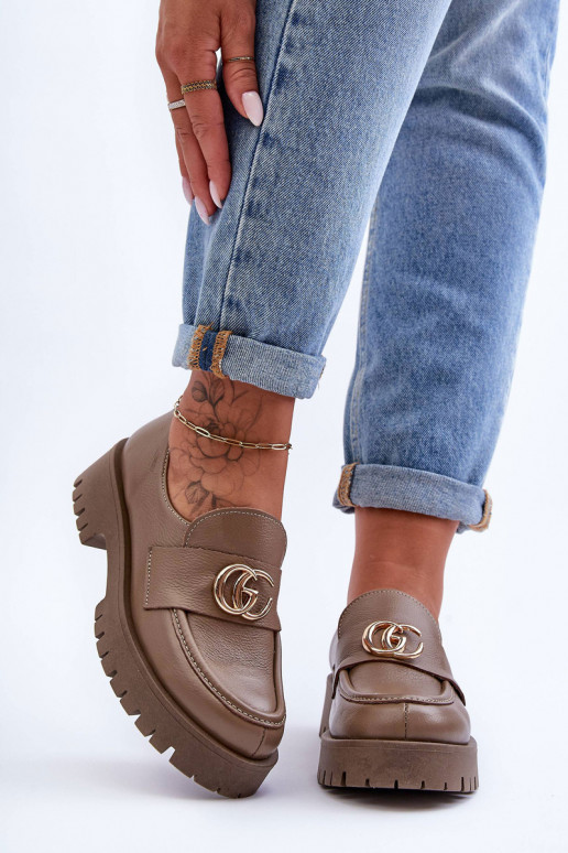 Scarpe in pelle naturale con ornamenti beige Rosefalls Scarpe in pelle naturale con ornamenti beige Rosefalls