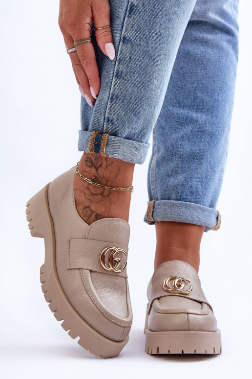 Scarpe in pelle naturale con ornamenti beige Rosefalls Scarpe in pelle naturale con ornamenti beige Rosefalls