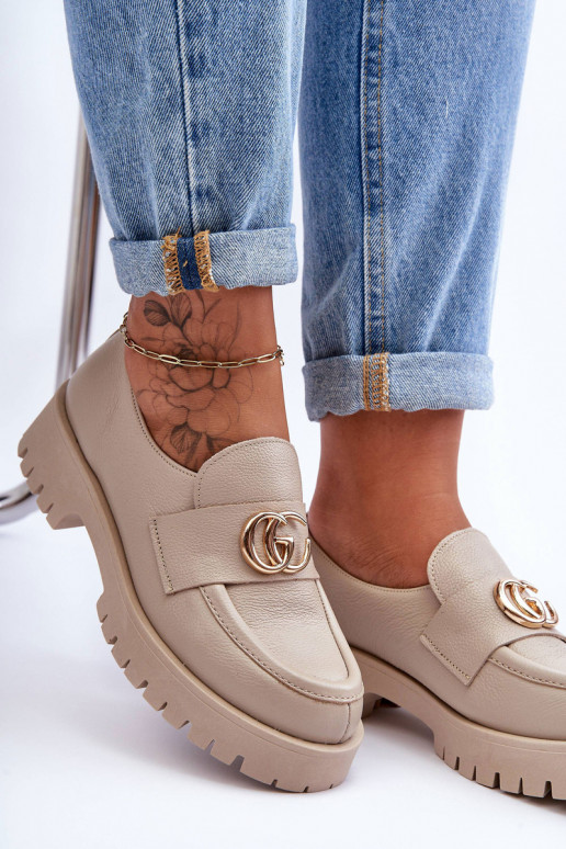 Scarpe in pelle naturale con ornamenti beige Rosefalls Scarpe in pelle naturale con ornamenti beige Rosefalls